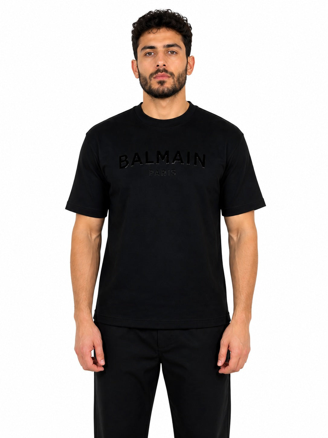 Balmain Noir Signature Tee