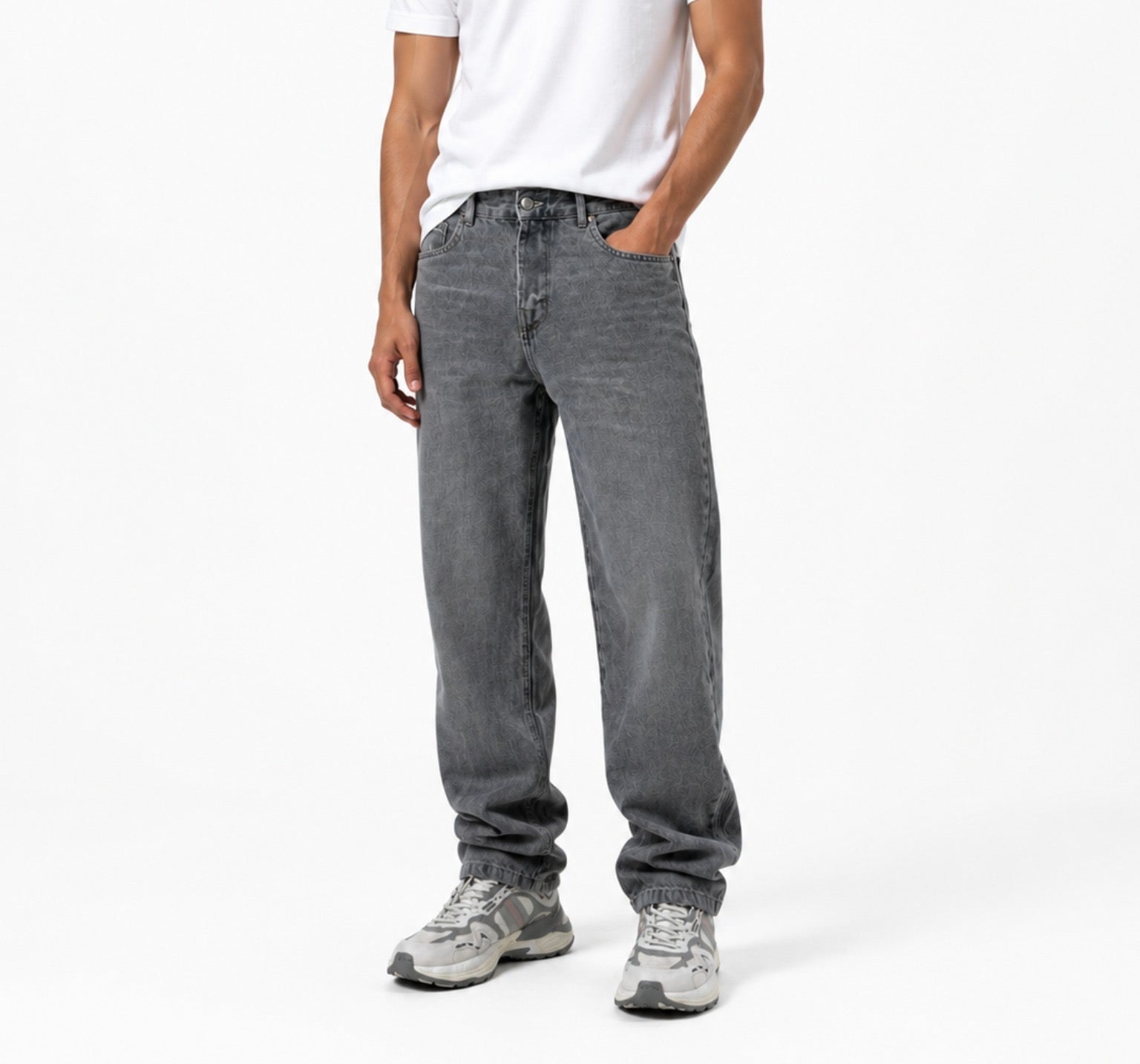 Stone Grey Tapered Jeans – 1015R3